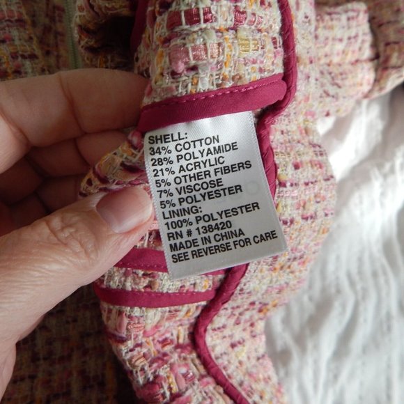 ETCETERA jacket blazer nubby 3/4 sleeve zip up career business colorful 6 - Picture 6 of 6